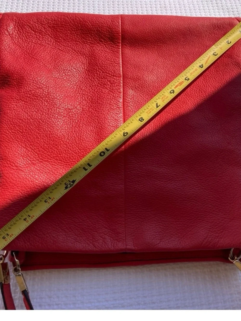 COACH Madison Phoebe Tumbled Cardinal Red Leather 3 Section Shoulder Bag